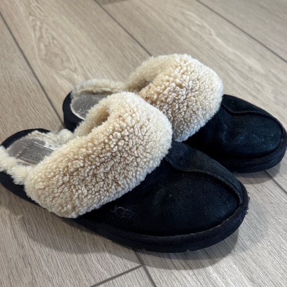 UGG Sherpa Clog Black Suede Size 7|comfy back to school slide - Picture 1 of 8